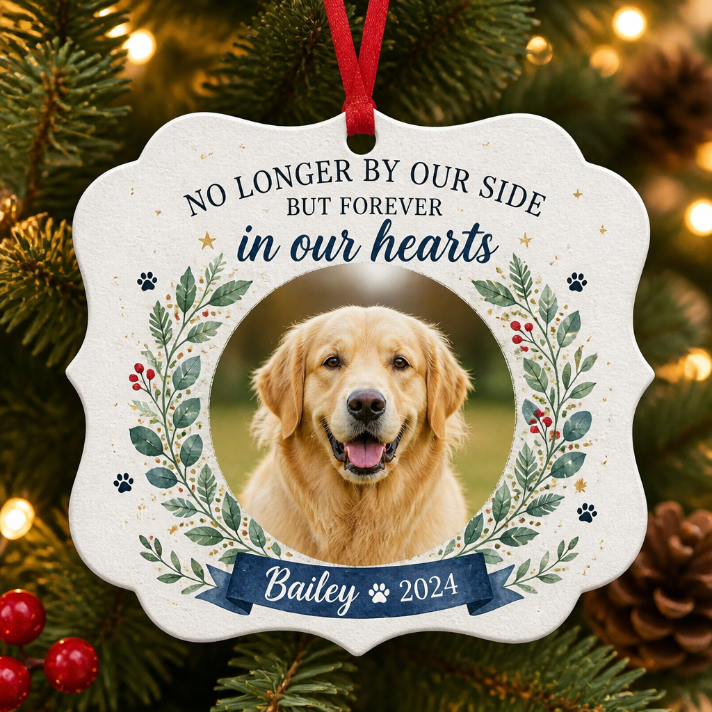 Pet Memorial Photo Ornament – Forever In Our Hearts - Personalized Aluminum Ornament 4a8d46ca-89f8-4d9d-a518-2af91437a3d2.png