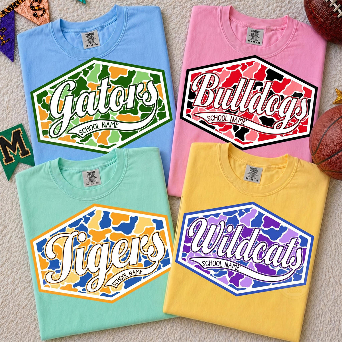 Custom School Spirit Shirt With Personalized Mascot, Spirit Pennant Tee, Floral Varsity Letters, School mascot 4aa34ec2-ca36-41b9-b8c3-a7b3fc220155-banner-2.jpg