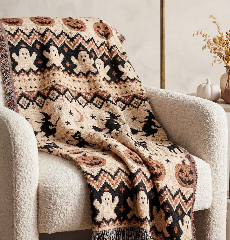 Halloween Woven Blanket gift for Halloween lover Throw Blanket Cozy Fall Spooky Season Home Decor Pumpkin Ghost Blanket Autumn Couch decor 4acf7d8e-1d5c-4cd0-832c-c4171b110799-ryrtyrt-5-.jpg