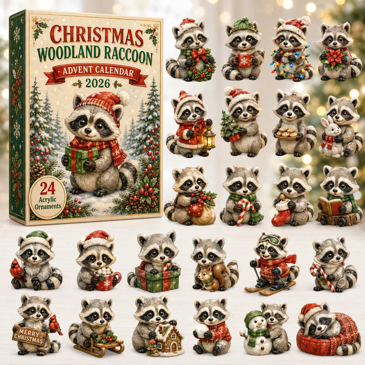 Christmas Woodland Raccoon Advent Calendar 2026 - 24-Day Festive Countdown, Acrylic Charms Blind Box - Gift For Woodland Lovers, Family & Friends 4ad686ff-c57a-45f3-84b3-182c4cebbcac-racoon.jpg
