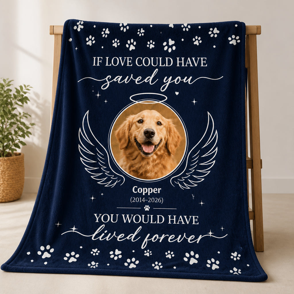 Pet Memorial Photo Blanket – If Love Could Have Saved You - Personalized Blanket 4ae12948-21c6-449f-9660-96e70a2b21bb.jpg