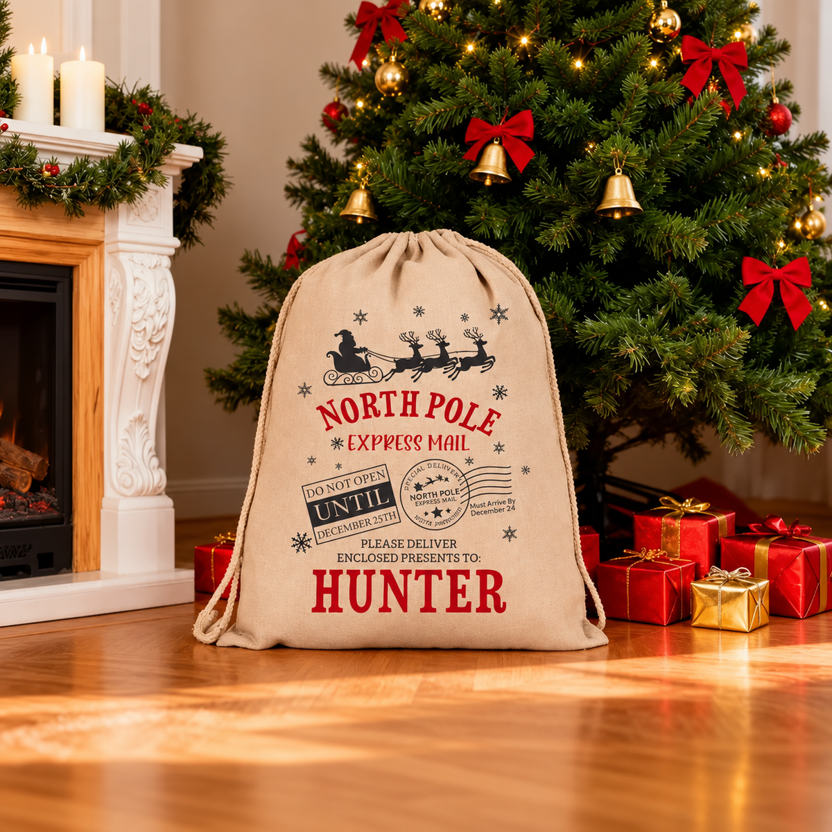 Personalized Large Santa Sack, Custom Christmas Gift Bag, North Pole Santa Sack, Holiday Presents Bag, Xmas Gift Bag, Special Delivery Bag, Gift For Kid 4ae27a98-3eb8-43c0-8448-6252661a3579-Bao-HUNTER-gi-a-kh-ng-gian-Gi-ng-sinh-2.png