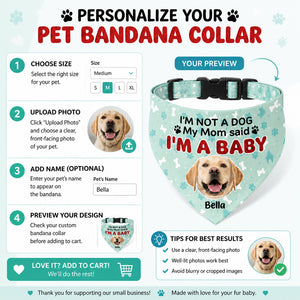 Dog Mom Baby Bandana – Photo + Name - Personalized Pet Bandana Collar With Adjustable Buckle 4af59c84-23c7-450b-9033-463b88ed6b3a.jpg