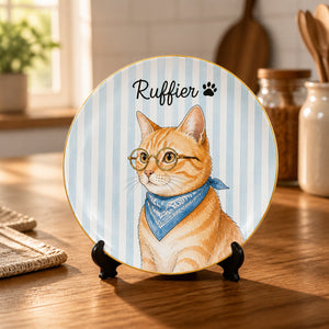 Custom Pet Portrait Ceramic Plate – Watercolor Cameo with Name - Personalized Personalized Ceramic Plate 4b0481f7-e919-4c3e-91fd-ccc6569d8500.jpg
