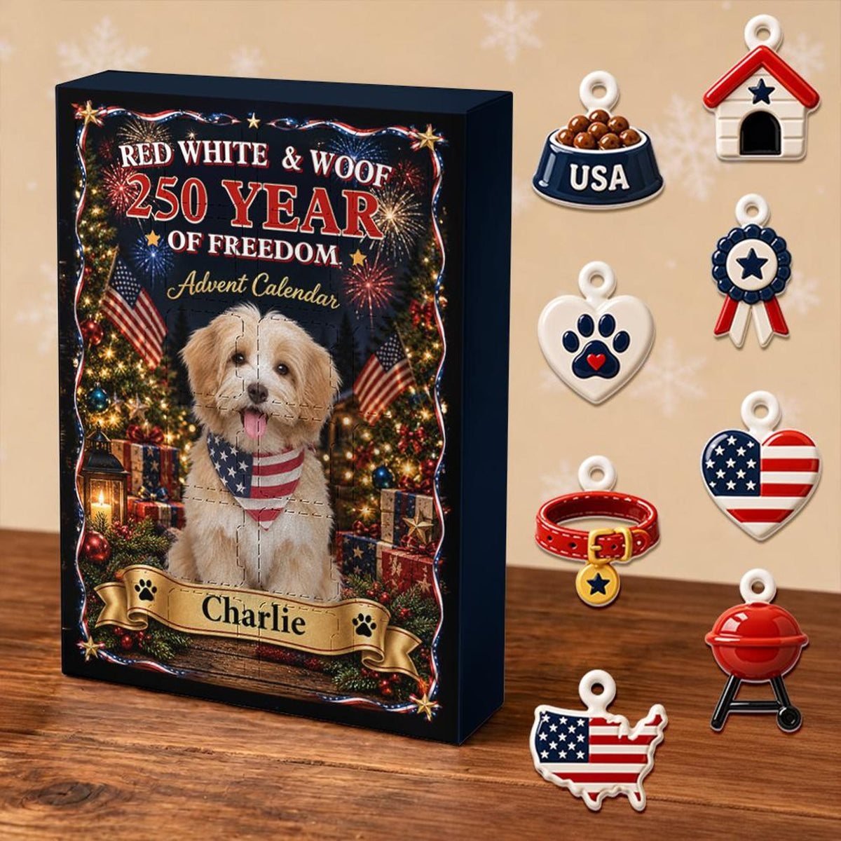 Custom Dog Advent Calendar 24 Charms, Personalized Dog Lover Xmas Gift, Patriotic 250th Pet Countdown Box, USA Holiday Decor 4b3b7702-5c02-43b7-a758-96c8aaf7f3c3-il_1588xN.8575041522_p73y.jpg