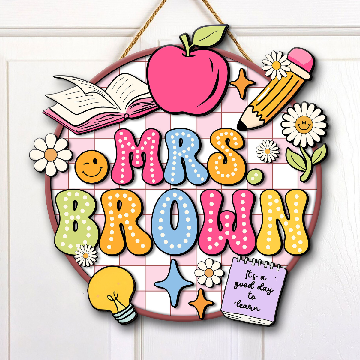 Personalized Teacher Gifts, 3D Teacher Door Sign, Teacher Welcome Sign, Classroom Door Sign, Back to School Gift, 1st Day of School Decor 4b41bb19-c012-4467-a2d9-e00a914340fa-3.png