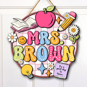 Personalized Teacher Gifts, 3D Teacher Door Sign, Teacher Welcome Sign, Classroom Door Sign, Back to School Gift, 1st Day of School Decor 4b41bb19-c012-4467-a2d9-e00a914340fa-3.png