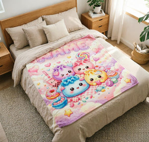 Custom Name Squishy Bao Blanket, Pastel Kawaii Dumpling Fleece Throw, Baby Shower Gift 4b8c1059-d0d9-410c-b71f-8c4a5c204198-7.jpg