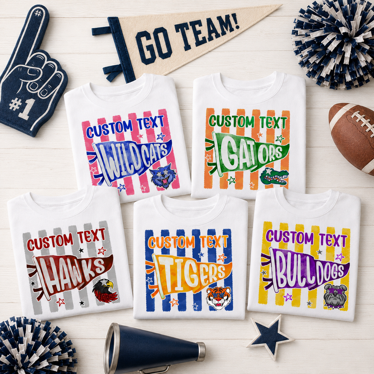Custom Mascot School Shirt, School Mascot Spirit Shirt, Back To School Shirt, Personalize mascot, Striped Pennants Flag, Girly Mascot Shirt 4b8d6696-4afe-458e-b86e-d2adb78c5c9c-banner-1.png