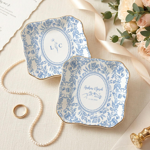 Personalized Toile De Jouy Ring Dish, Custom Ceramic Jewelry Tray, Wedding Ring Holder, Engagement Gift for Couple 4ba0d8b4-277c-4208-a549-3df3a9113440-5.png