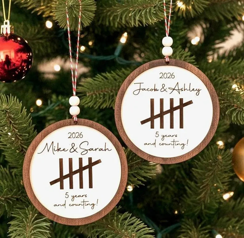 Personalized Anniversary ornament, 5th Anniversary, Wooden Anniversary ,Anniversary gift for him/her, Any Anniversary year 4baeeb42-f884-4c86-b4e3-f6be7580cbfd-tytrt-2-.webp