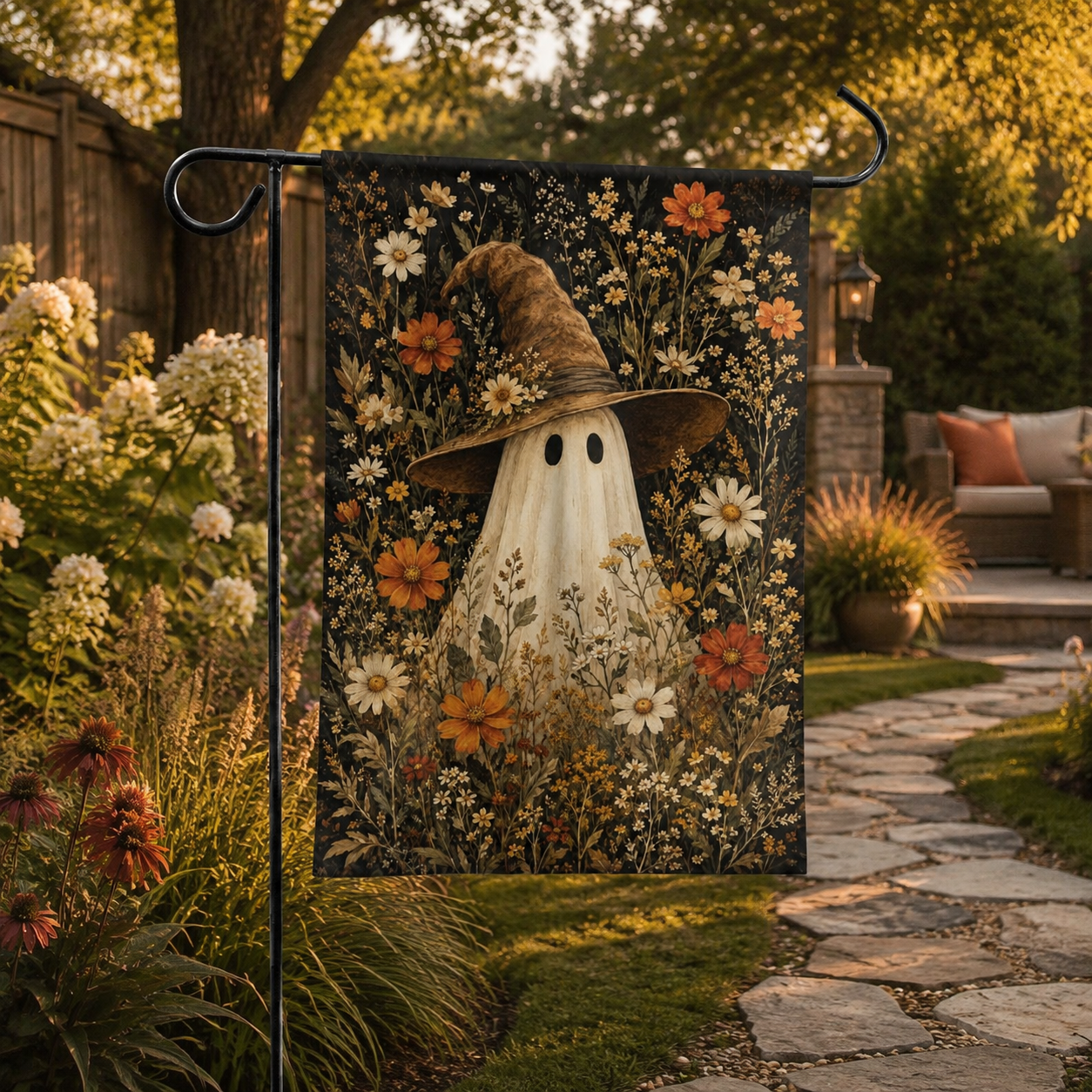 Floral Ghost Witch Halloween Garden Flag, Cottagecore Spooky Autumn Yard Decor 4bb70409-f0e3-42a6-bb53-d3bf6ba94049-banner-1.png