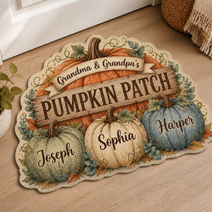 Grandparents' Pumpkin Patch – Custom Shape Doormat (3 Names) - Personalized Custom Shape Doormat (ZB) 4bdde6ca-de6c-4515-98ca-becf50dd3229.jpg