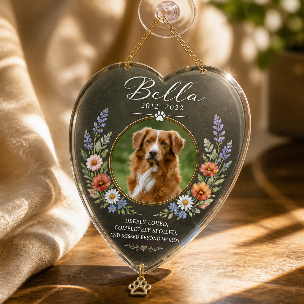 Personalized Pet Memorial Stone – Photo, Name & Years - Personalized 1 Layered Suncatcher with Charm 4bde1871-f3a2-4d84-b09f-8b04be931a6d.jpg