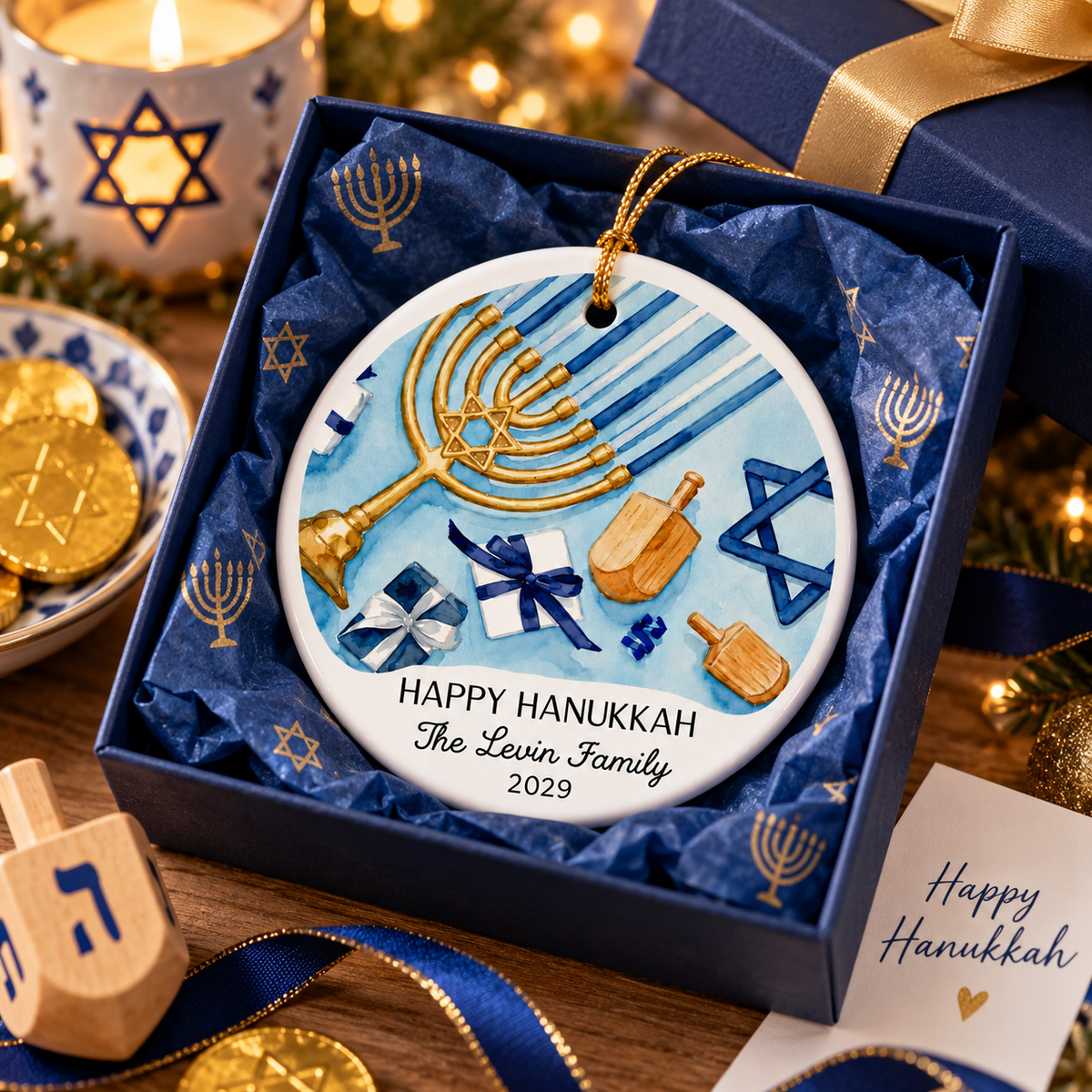 Custom Hanukkah Ornament Personalized Hanukkah Christmas Gift Jewish Holiday Ornament Hanukkah Tree Decor Festival of Lights Keepsake 4be1fd49-8f25-49c8-98f1-79e86c00b9a9-moc-2.png
