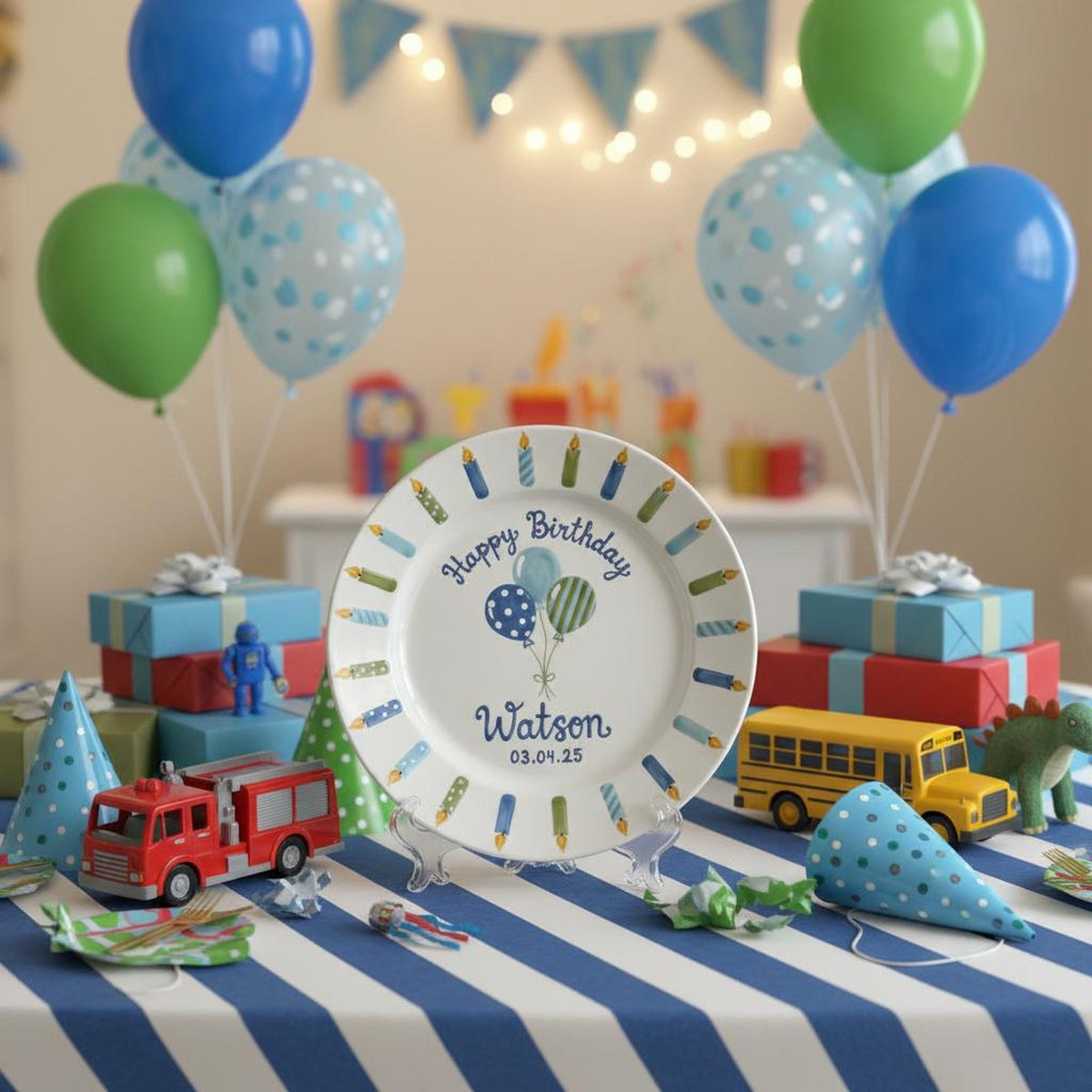 Custom Birthday Plate for Boy | Personalized Happy 1st Birthday Gift | Ceramic Hand Painted Keepsake 4bef6695-cc54-45a8-9080-fda0fe0982d2-4.jpg