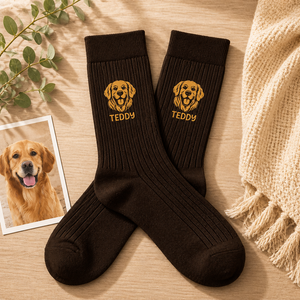 Custom Pet Face & Name Socks – One-Color Line Art - Personalized Socks - All over printed 4bf9c66b-cc5c-4431-b0b2-ab6296d7d3df.png