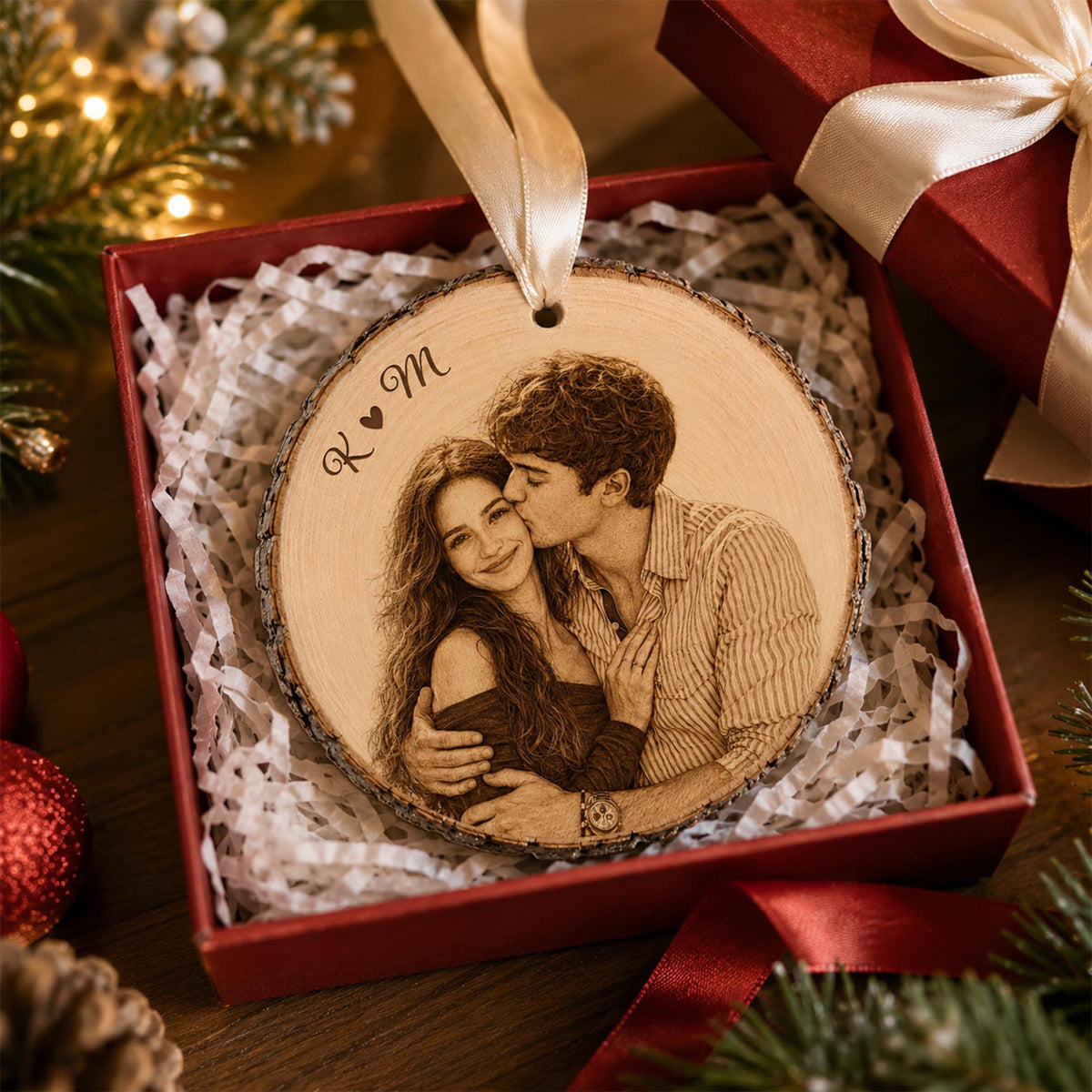Personalized Couple Portrait from Photo Engraved Style Wooden Ornament, Custom Picture Ornament, Family Rustic Keepsake, Grandparents Gifts 4bfa266b-5a0f-43a9-ba4c-0894830c4735-5.jpg