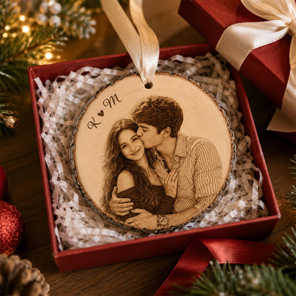 Personalized Couple Portrait from Photo Engraved Style Wooden Ornament, Custom Picture Ornament, Family Rustic Keepsake, Grandparents Gifts 4bfa266b-5a0f-43a9-ba4c-0894830c4735-5.jpg