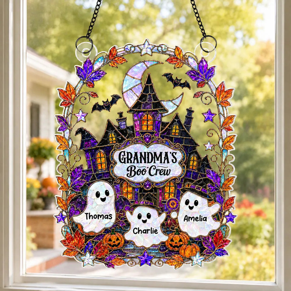 Grandma's Boo Crew Haunted House - Personalized Acrylic Window Hanging - Halloween Decoration For Grandma 4c015b93-7e97-47e5-8664-6ebec7b0c53c-banner-8.webp