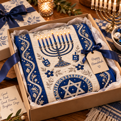 Hanukkah Quilt Table Runner, Jewish Holiday Quilt Table Decor, Menorah Star of David Runner, Judaica Dining Decor, Festival Of Lights Gift For Family 4c280c3d-19e3-4be8-a85e-b3be26a978e1-hk.png