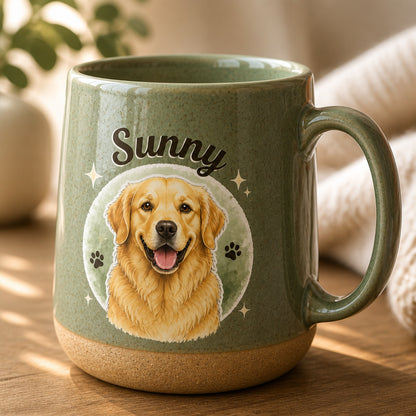 Custom Pet Portrait Pottery Mug – Hand-Drawn Photo-to-Art with Name - Personalized Pottery Mug 4c2c8515-527c-4afc-b388-7524da299cb8.jpg