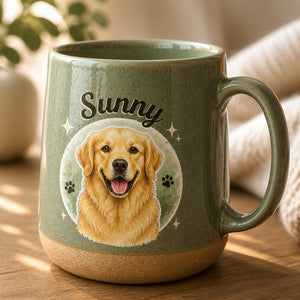 Custom Pet Portrait Pottery Mug – Hand-Drawn Photo-to-Art with Name - Personalized Pottery Mug 4c2c8515-527c-4afc-b388-7524da299cb8.jpg