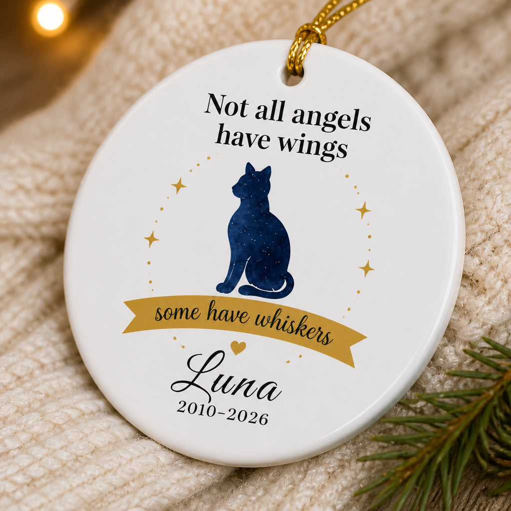 Cat Memorial Ornament – Not all angels have wings, some have whiskers – Personalized Name & Years - Personalized Ornament 4c3b60f2-4e9d-41ef-b797-7e44984bb603.jpg