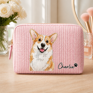 Custom Pet Portrait Makeup Bag – Photo to Illustration with Name - Personalized Bubble Gauze Makeup Bag 4c4164b6-66b1-45f8-851a-67e7f59f4849.png