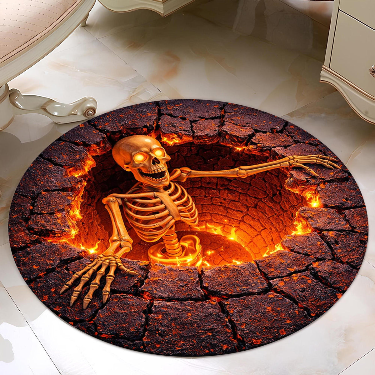 Inferno Skull Round Rug: Flaming Skeleton Illusion Carpet, Lava Stone 3D Gothic Bedroom Decor 4c446275-03fe-45d5-aad3-dd3b5fc3f567-banner-1.jpg