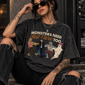 Monsters Need Self Care Too Shirt, Retro Halloween Mental Health Tee, School Counselor Gift, Therapist Shirt, Spooky Season T-Shirt 4c46424d-c46d-45c8-aaad-f765e48bc56d-j2.png