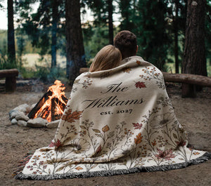 Personalized Fall Woven Blanket, Custom Family Name Throw, Autumn Wedding Gift for Couple, Cotton Anniversary Gift, Bridal Shower Decor 4c4b477a-4523-48cc-afc8-1bc54c2fc987-sdfg.webp