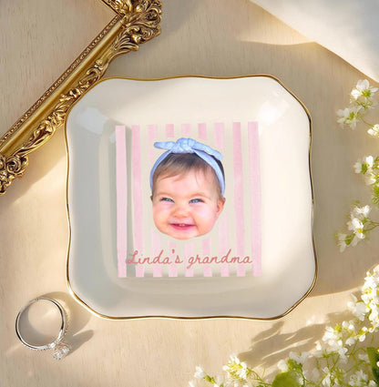 Personalized Baby Face Trinket Tray, Mothers Day Gift For Grandma, Grandma Gift from Grandkids, Nana Ring Dish, Birthday Gift For Grandma 4c8896c1-047f-4197-9e6e-c2e42b82f9e7-8.jpg