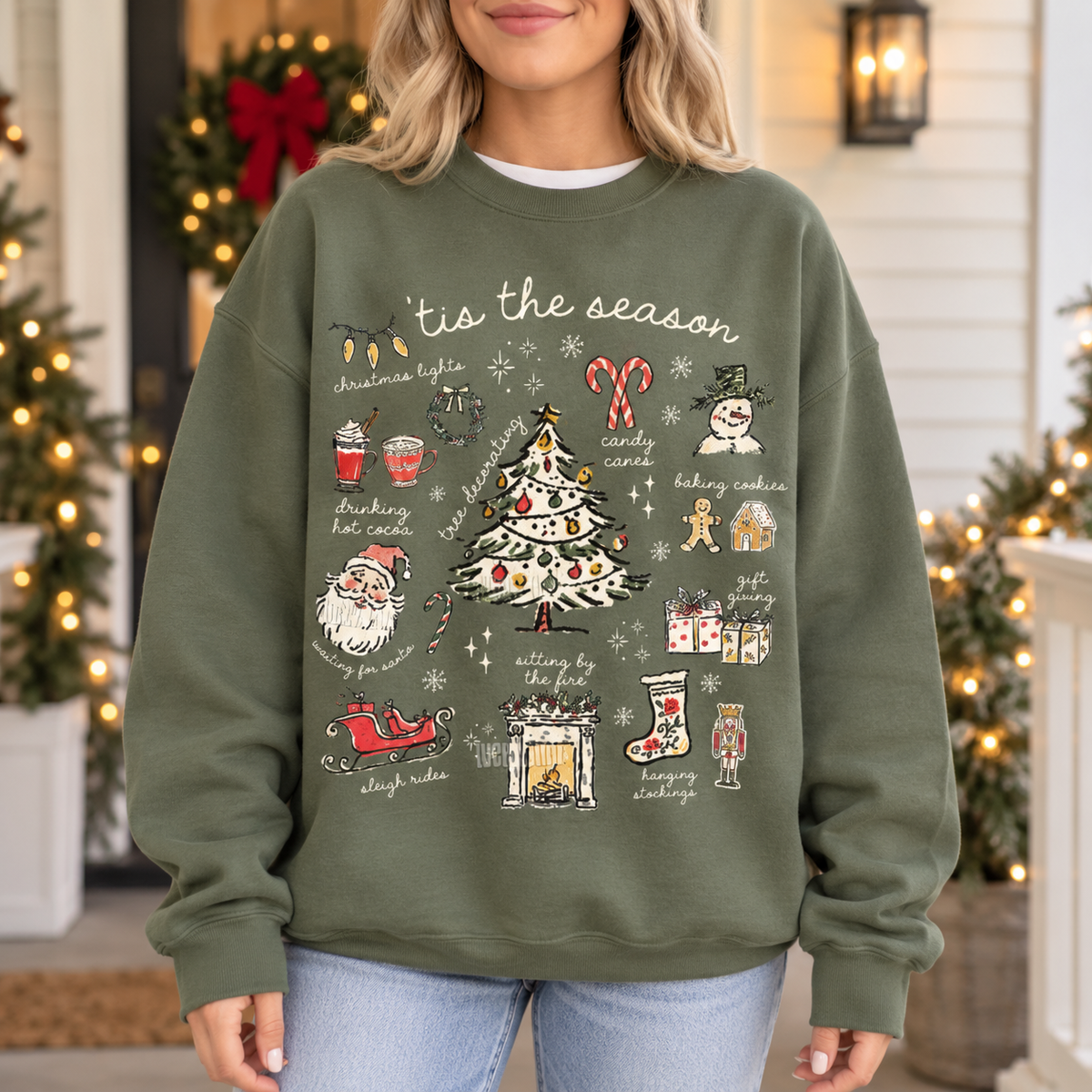 Tis the Season Christmas Sweatshirt, Retro Holiday Shirt, Christmas Tree Shirt, Santa Sweatshirt, Womens Christmas Gift, Festive Sweater 4c90b4cf-6c09-46f5-b534-696ea1bf900c-banner-3.png