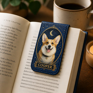 Custom Pet Portrait Magnetic Leather Bookmark – Celestial Night - Personalized Magnetic Leather Bookmark 4c9f9eb1-6344-4291-99de-e02b1e3b9f99.jpg