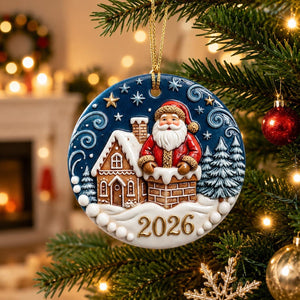 Santa Christmas Ornament 2026, 3D Relief Ceramic Ornament, Santa Chimney Holiday Decor, Christmas Tree Keepsake, Festive Gift For Kid 4cc716a9-0d02-41e9-a957-79c4944a1066-lk1.jpg