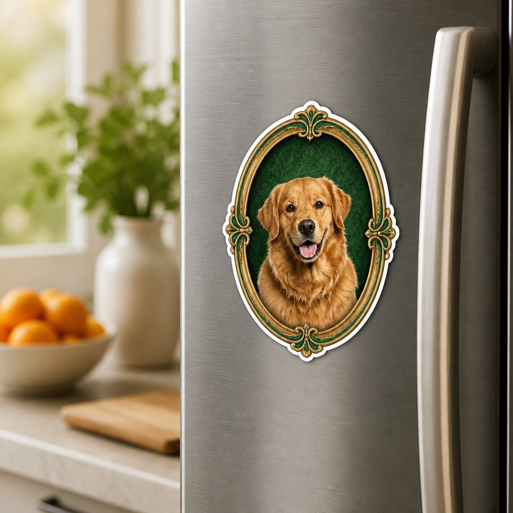 Vintage Frame Pet Portrait – Custom Shape Fridge Magnet - Personalized Custom Shape Fridge Magnet 4cd1d32b-01a1-4234-85c4-bcceb543356e.jpg