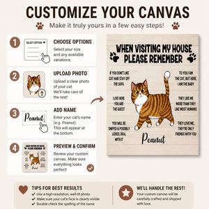 Personalized Cat House Rules Canvas – Watercolor Pet Portrait - Personalized Canvas 4cf4afb5-5fa2-4bea-9f82-a89e4637e23c.jpg