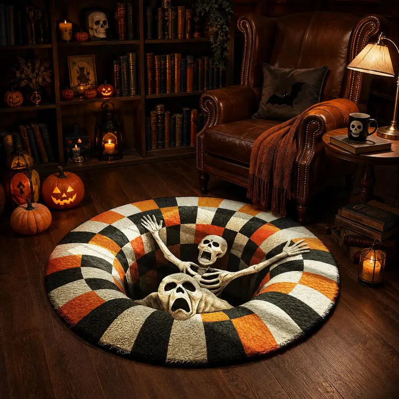 3D Skeleton Halloween Rug, Round Spooky Area Rug, Optical Illusion Floor Mat, Creepy Halloween Decor, Horror Rug 4d0b15d3-874d-44b2-b253-e92b0d35516b-cghgghgfgfg-2-.webp