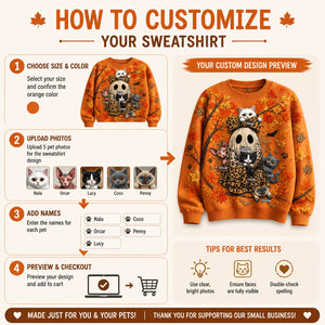 Halloween Ghost & Cats Fall Sweatshirt – Custom Pet Portraits - Personalized Sweatshirt 4d2e24fb-02e3-49e5-bff5-becb0779db33.jpg