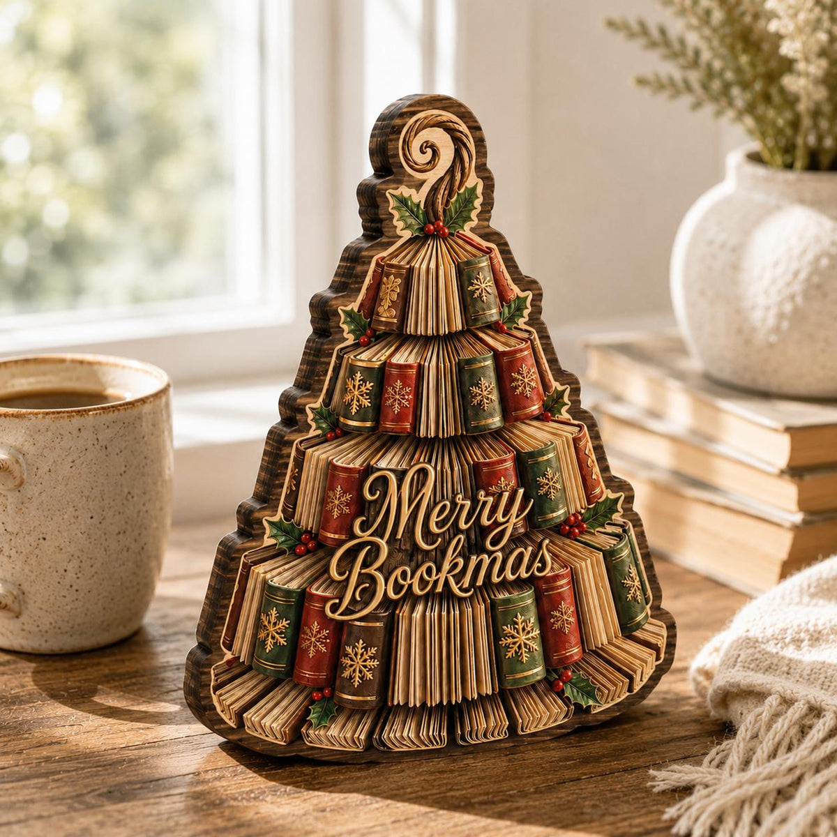 Wooden Book Christmas Tree Block, Merry Bookmas Holiday Decor, Book Lover Christmas Gift, Festive Library Shelf Tabletop Sign 4d36126b-e8a1-436c-aa6e-579f906181f3-3.jpg