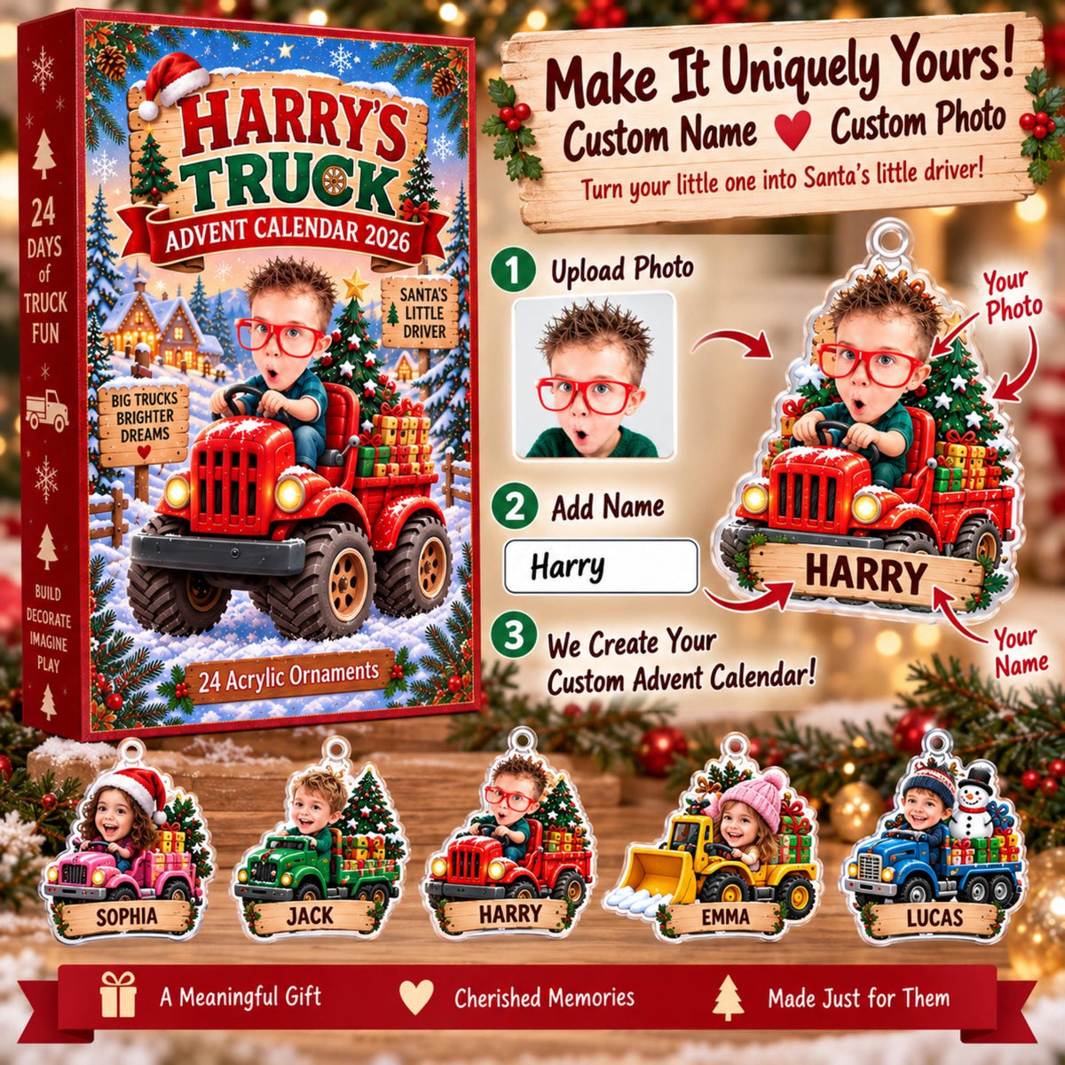 Personalized Truck Advent Calendar 2026, Custom Photo & Name, 24 Acrylic Truck Ornaments, Kids Christmas Countdown, Truck Lover Gift 4d3d0560-3851-40f0-aed4-f978a60229ee-il_fullxfull.8618056061_gamx.jpg