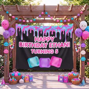 Kawaii Birthday Party Backdrop, Custom Name Tapestry, Colorful Dumpling Plush Decor, Sweet Treats Banner, Cute Food Dessert Wall Hanging 4d4a227b-60db-4366-8c32-78bc9a09c164-2-3_converted.png