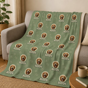 Custom Pet Face + Name Repeat Blanket (Circle Badge Bones Pattern) - Personalized Blanket 4d5ba872-43fb-46a7-8461-cbe3ebcb7ce3.jpg