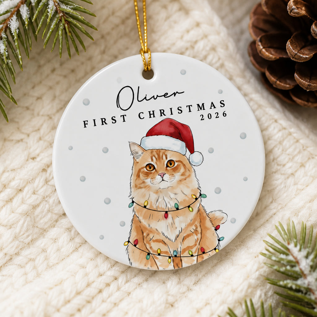 Custom Pet Portrait Ornament - First Christmas Name & Year - Personalized Ornament 4d7f1596-7610-499f-946b-523690805476.jpg