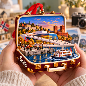 Personalized 3D Oslo Harbor Suitcase Christmas Ornament – Oslo Norway Travel Souvenir & Gift for Oslo Lovers 4d8bd0ff-20df-4184-b5ed-1f0371da487a-Handheld-Oslo-Diorama-Suitcase-Ornament-1.png
