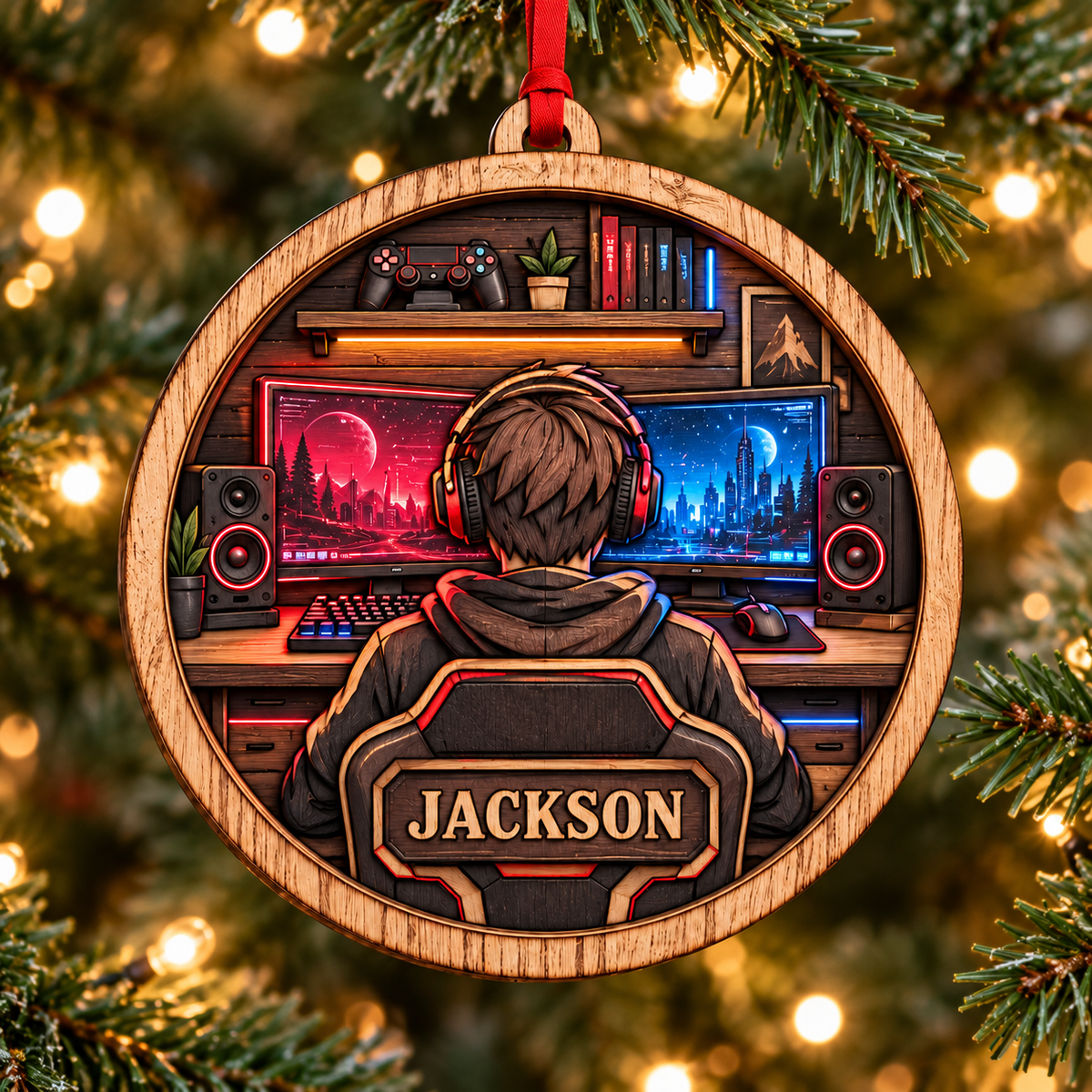 Personalized Gamer Layered Wood Ornament – Custom Gaming Room Christmas Ornament, Boy Gamer Gift, Video Game Setup Wooden Ornament, Christmas Gift for Son 2026 4d94f13f-a9d4-46d7-8951-206ea580ca3c-Jackson-gaming-ornament-on-a-Christmas-tree-1.png