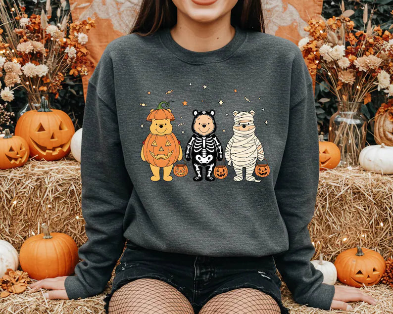 Pooh Halloween Sweatshirt, Cute Bear Costume Crewneck, Pumpkin Skeleton Mummy Shirt, Spooky Season Pullover, Fall Outfit Gift 4db09b41-bd6c-4e41-8dc9-ae2064fc964b-tr-ttr-2-.webp