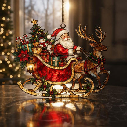 Santa Sleigh & Reindeer Acrylic Suncatcher, Christmas Window Hanging Decor, Festive Holiday Gift 4dd6ba78-291e-46ec-b4ec-630028390db0-b3.jpg