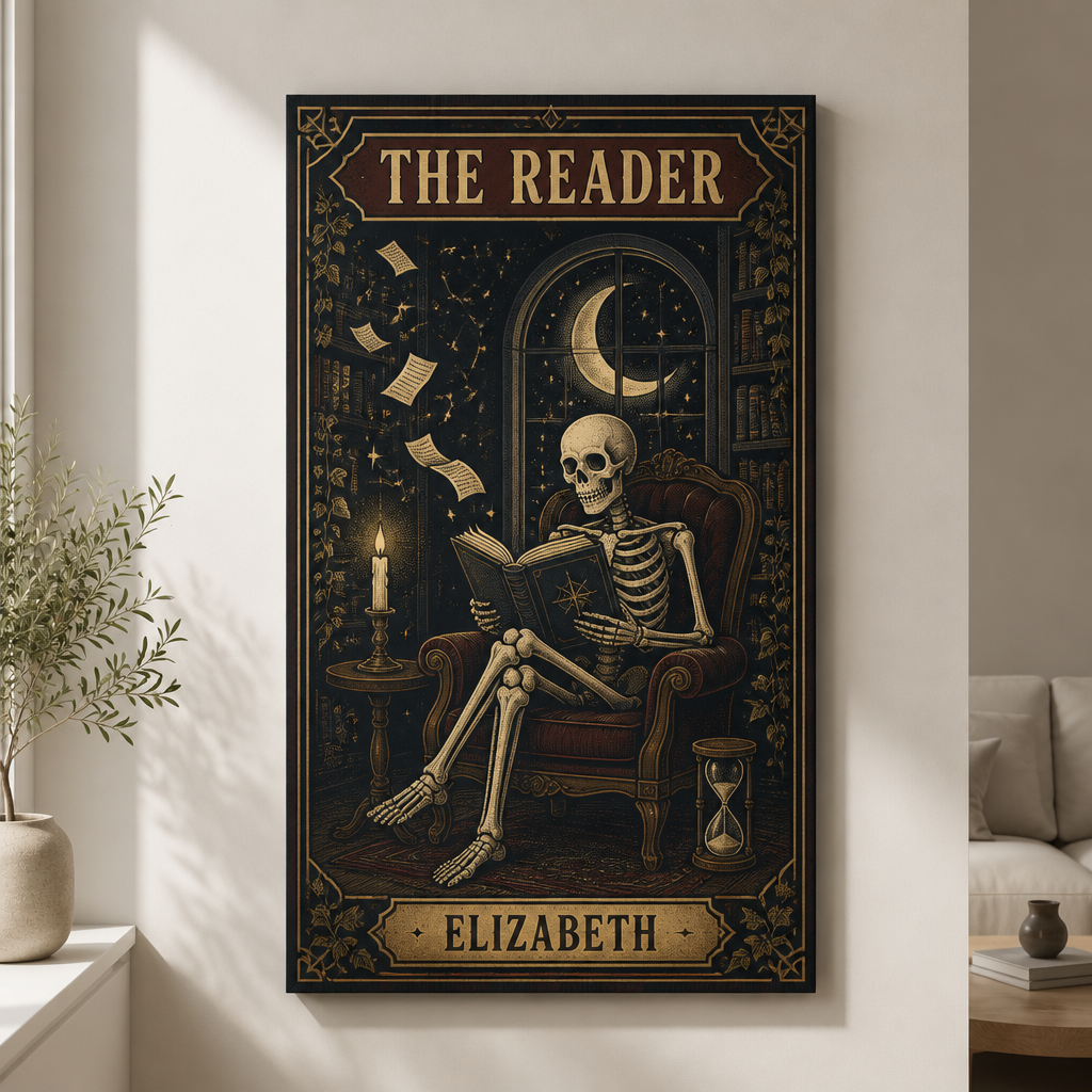 The Reader Personalized Name Canvas – Gothic Skeleton Book Lover Wall Art - Personalized Canvas 4de41986-3442-4d72-9ff9-41cd24aa0c32.png